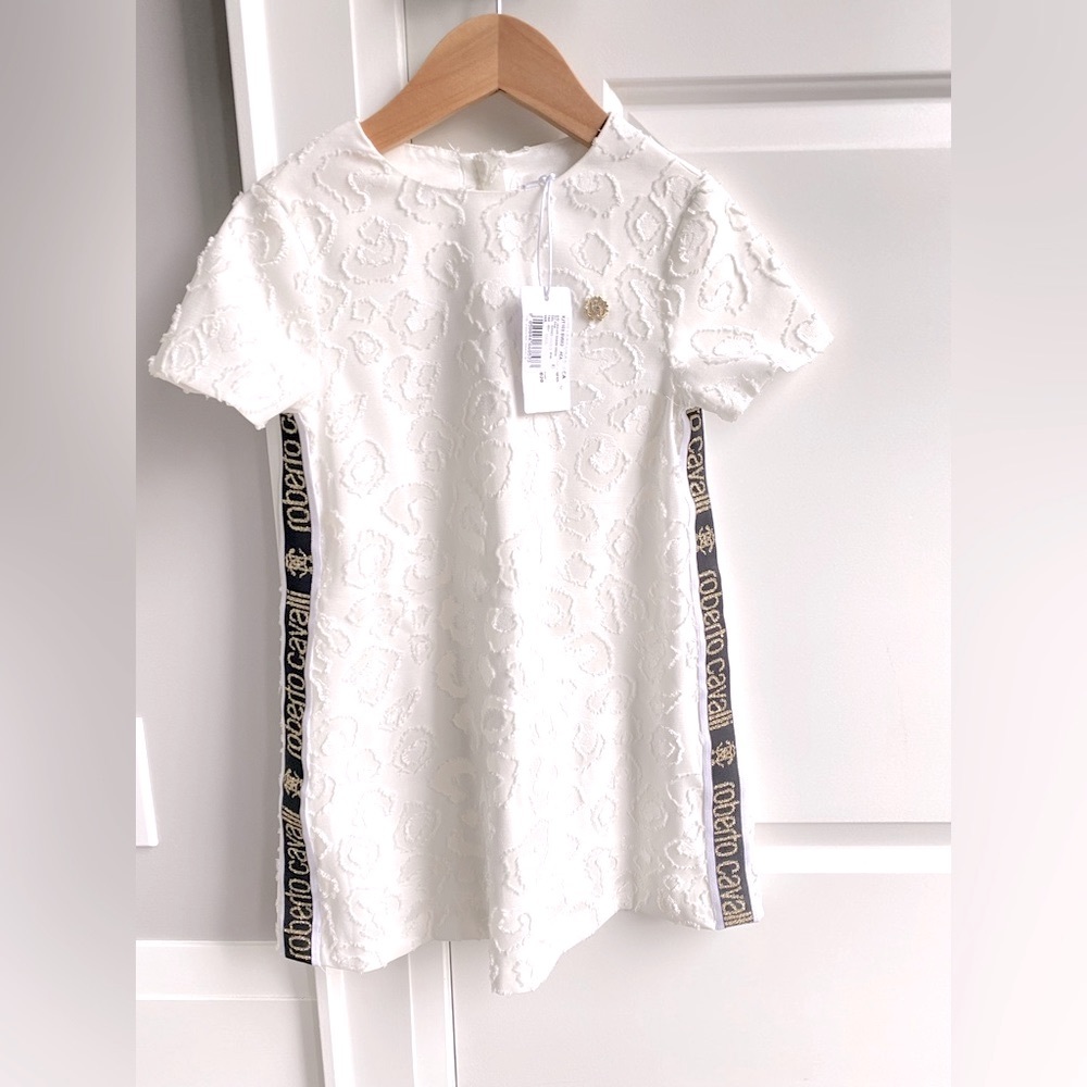Roberto Cavalli White Toddler Dress *Authentic* *NWT* Girl Jaguar Devore Dress
